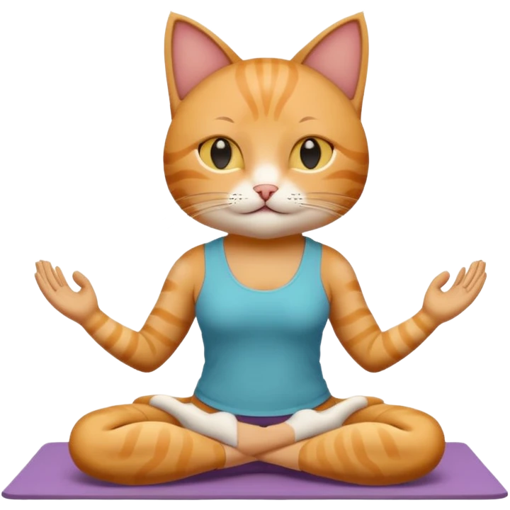 cat doing yoga emoji