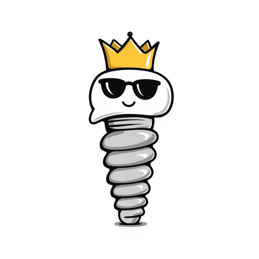 implant with a golden crown in glasses emoji
