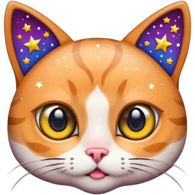 sticer cat and eyes stars emoji