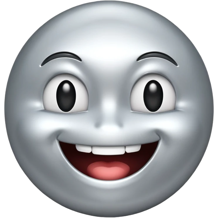 silver grinning face with smiling eyes emoji