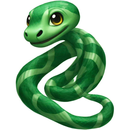 cute baby snake wearing Slytherin scarf emoji