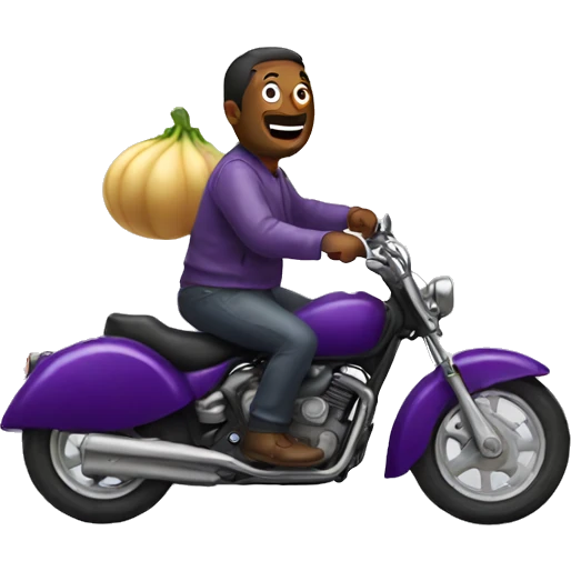 Man riding eggplant emoji