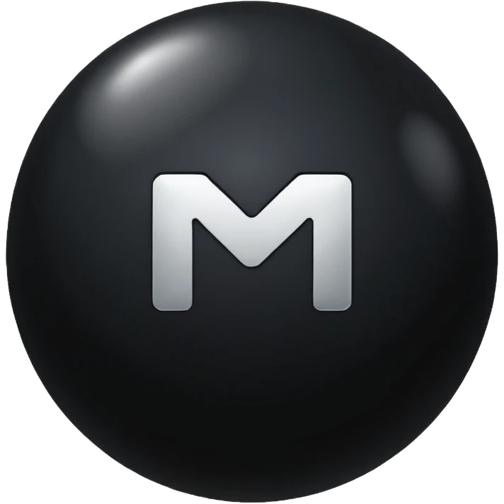 Black Ball with MB written on in the middle of it. Nothing else no holes or anything. emoji
