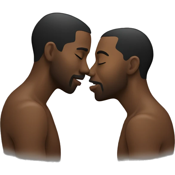 two black men kissing each other passionately emoji