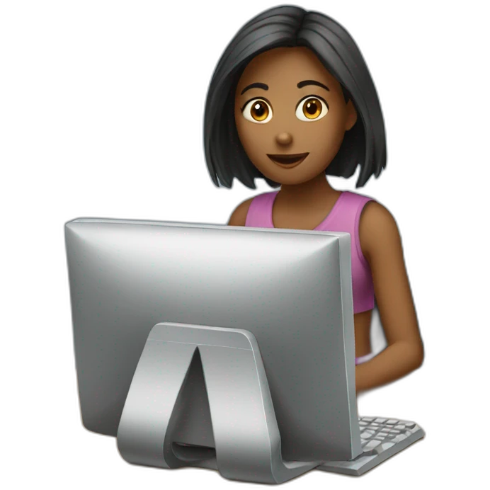 girl with computer emoji