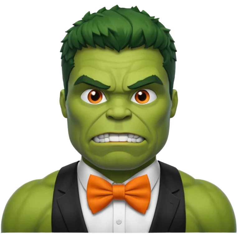 a Hulk with organe bow tie emoji