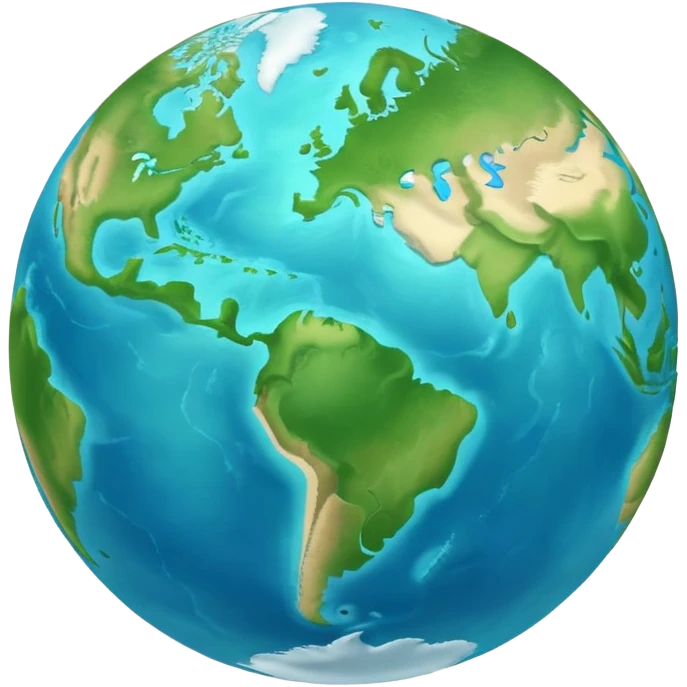 Minimalist Earth globe with blue oceans and green landmasses shaped exactly like the number 812, clean iOS emoji style, simple design emoji