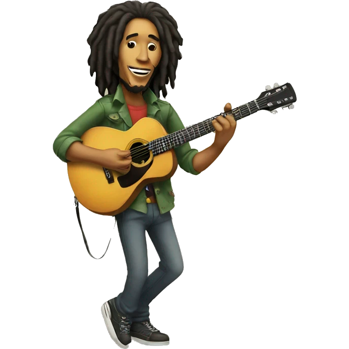 Bob marley with guitar emoji