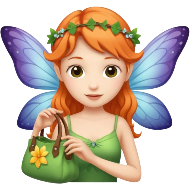 A fairy holding a bag of yoggies emoji
