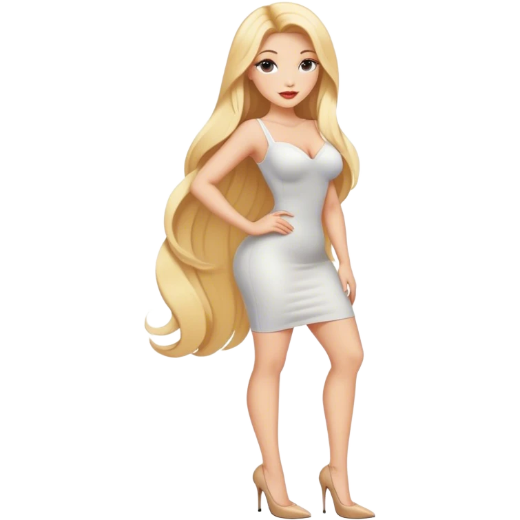 Curvy blonde long hair intimate sfw high heel emoji