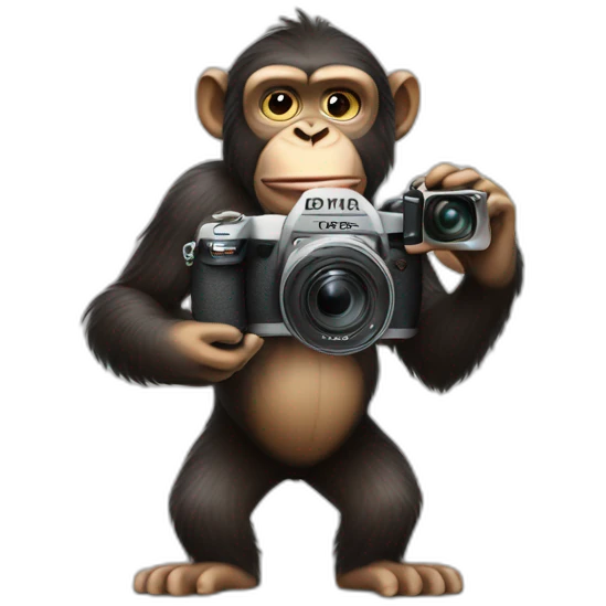 ape holding a camera emoji