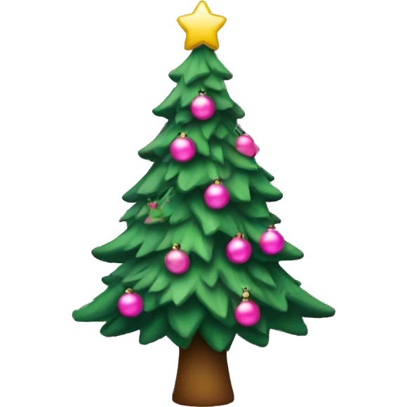 A Christmas tree with pink decorations emoji