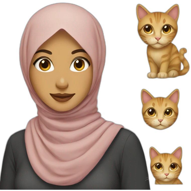 Hijabi with cat emoji
