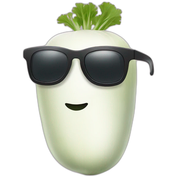 Daikon wearing sunglass emoji