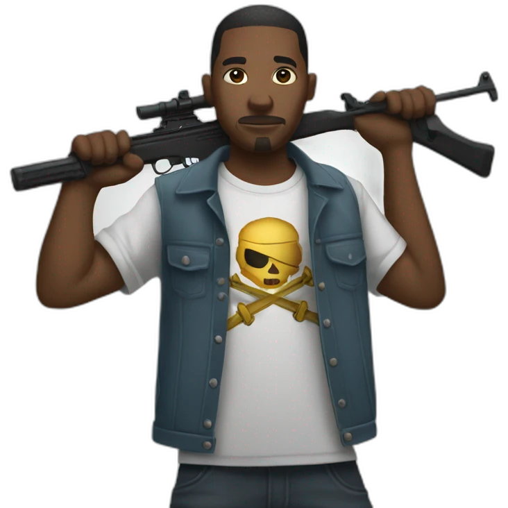 Los Angeles gang member holding a weapon emoji