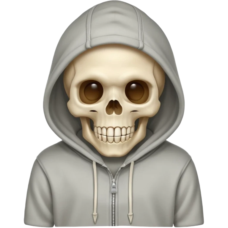Laughing empty skull in a hoodie emoji