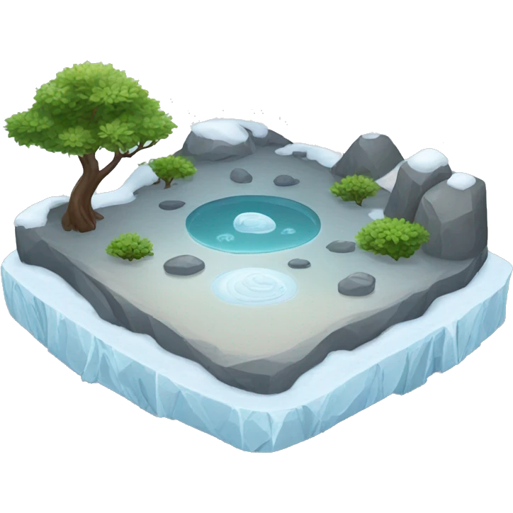  A zen garden in an ice environment  emoji