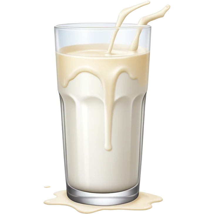 A glass of spilling overfilled milk emoji