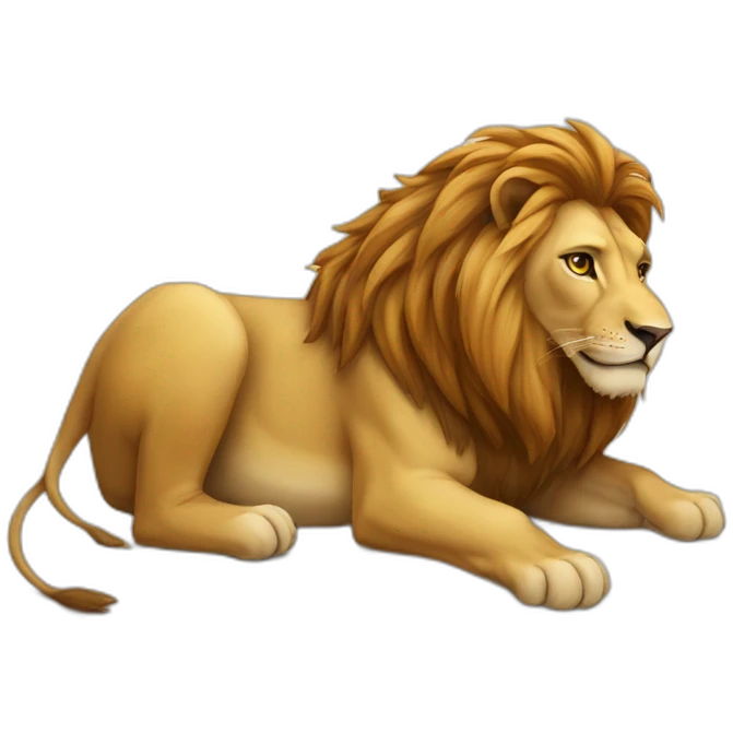 Lion sur tortue emoji