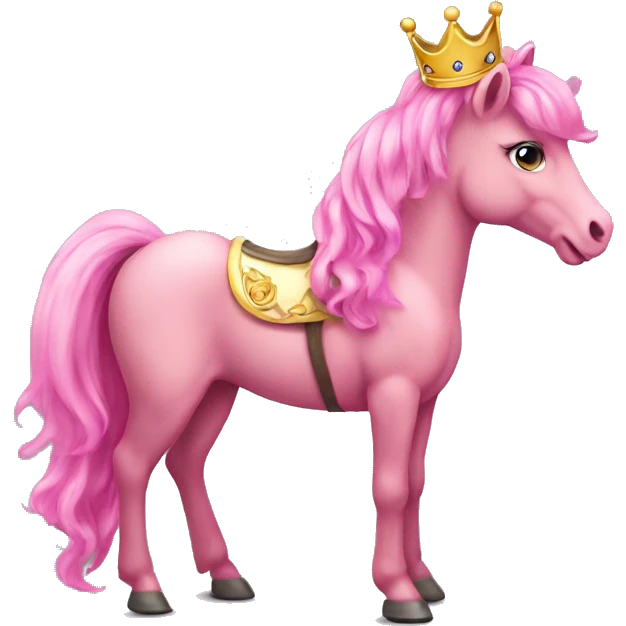 pink pony with crown emoji