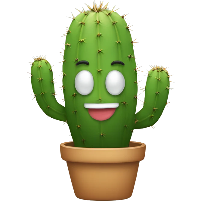 Cactus snowman smiling  emoji