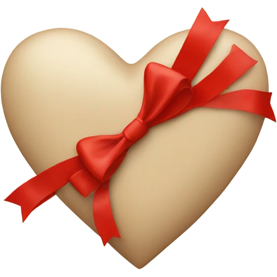 heart beige with red bow emoji