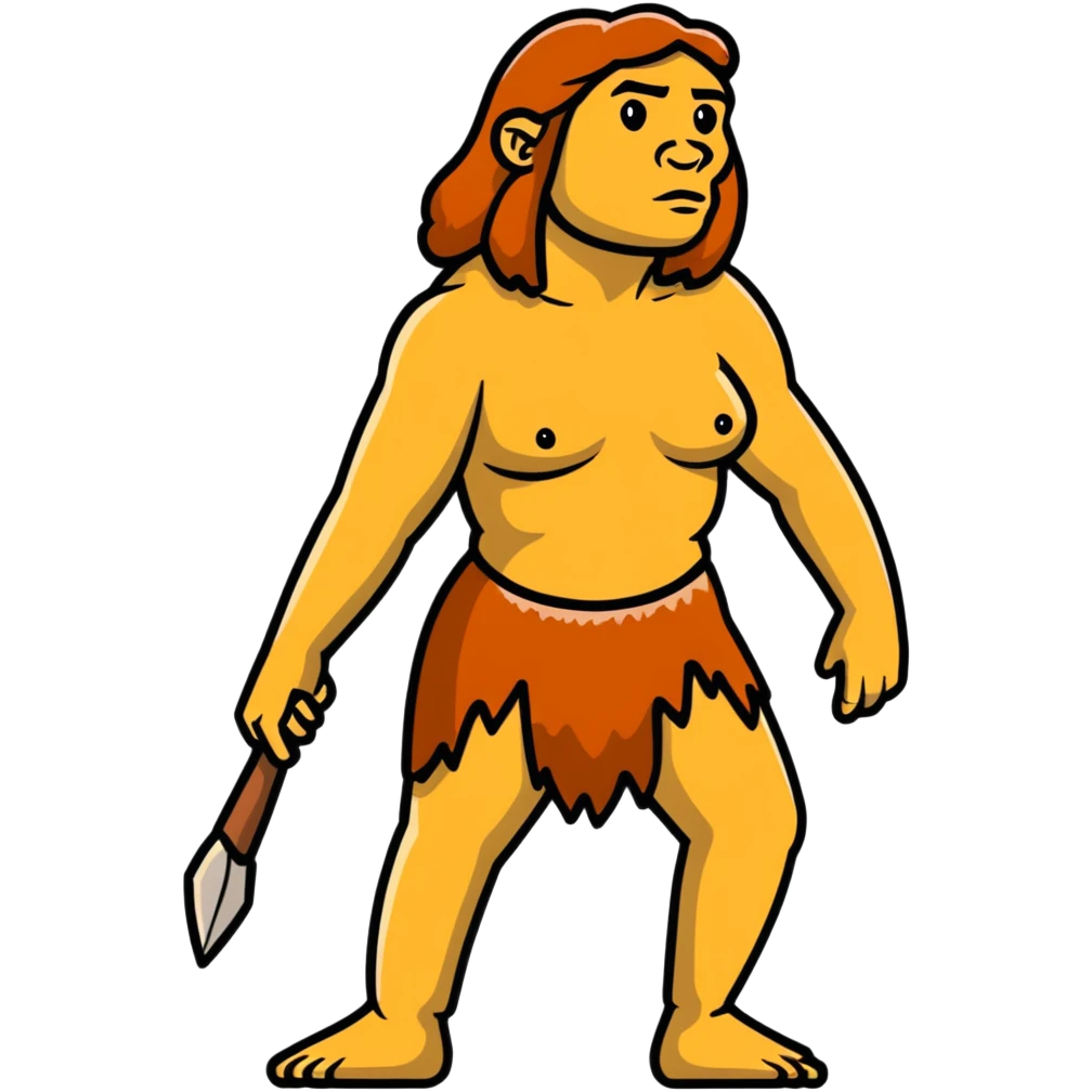 fullbody neanderthal woman attractive figure emoji