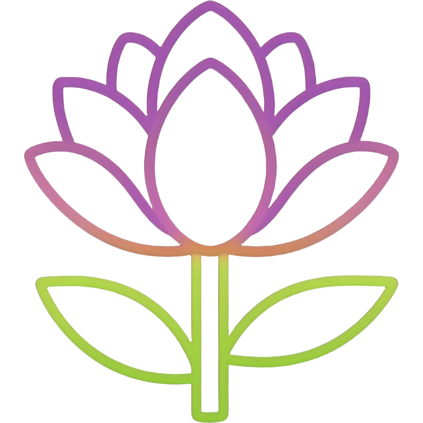 Vivid purple, neon green and orange floral line art on a sleek black background, designed to be inviting, playful and minimal, 16k hd professional quailty, must not be blurry, must be no emoji faces, emoji icons, no human figures  emoji