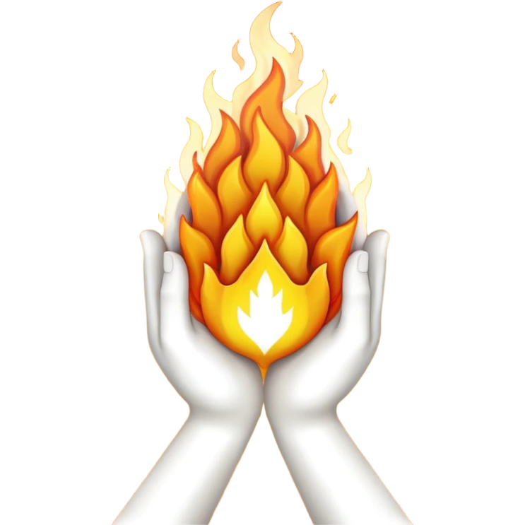 Praying hands on fire emoji
