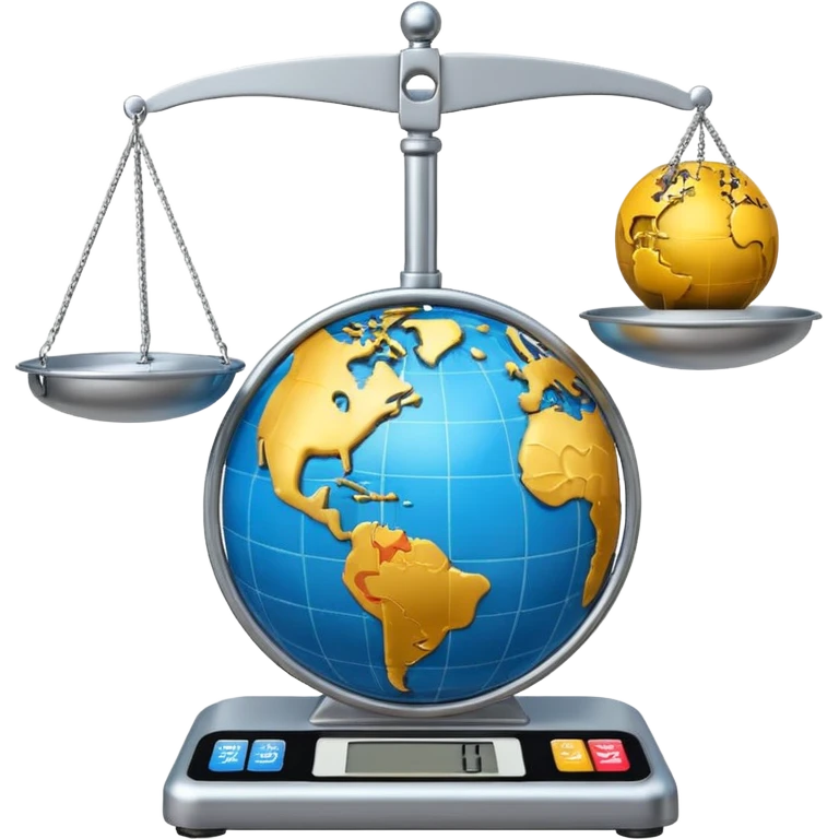 A globe on a weighing scale emoji