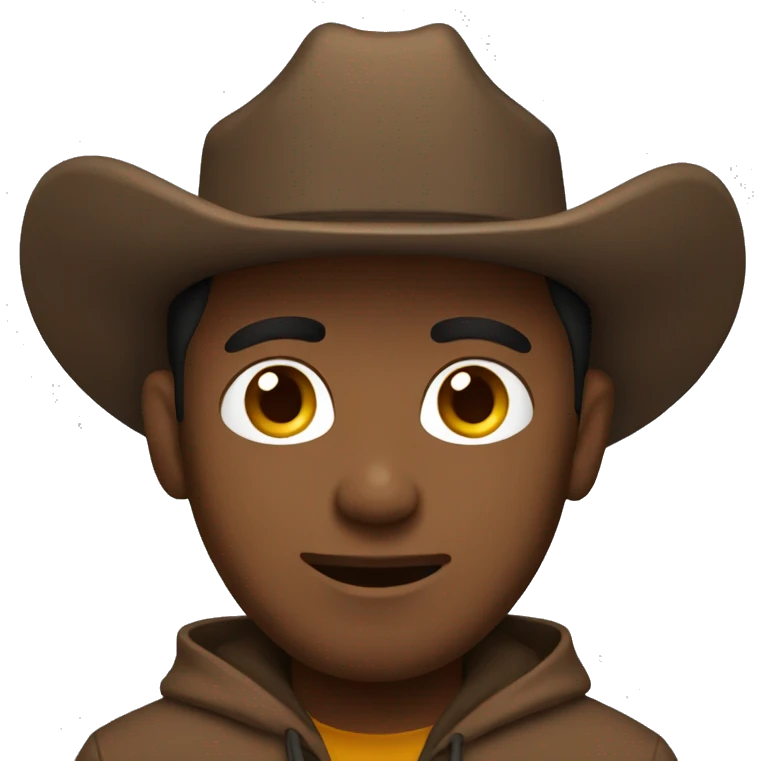 cowboy wearing a brown hoodie emoji