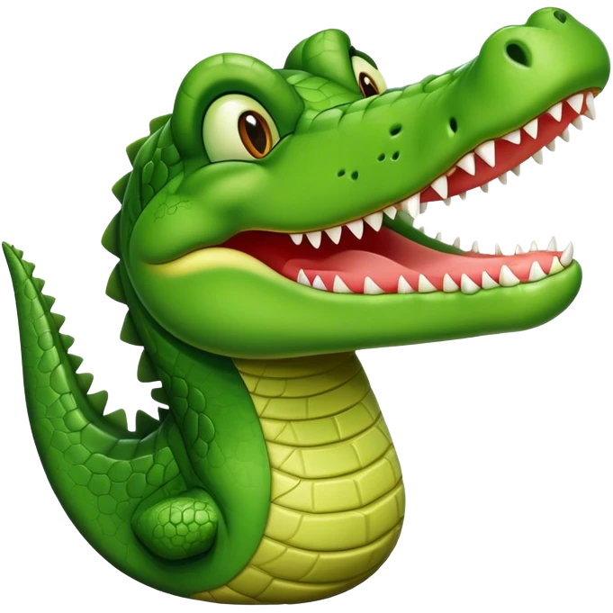 um crocodilo a mandar um beijo emoji
