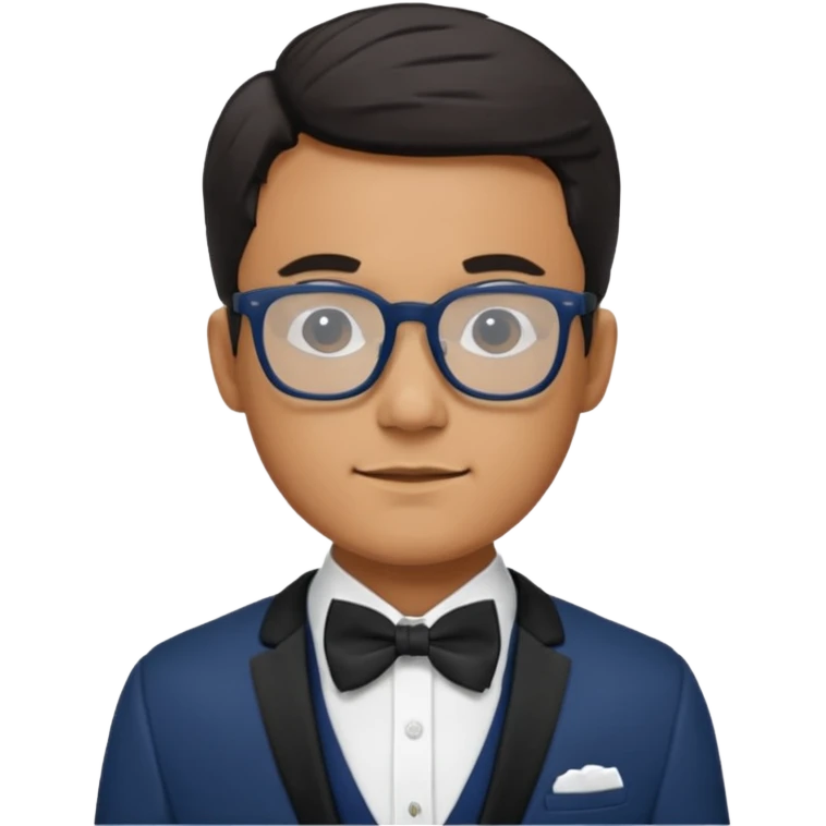 man with bowtie, jacket and glasses emoji