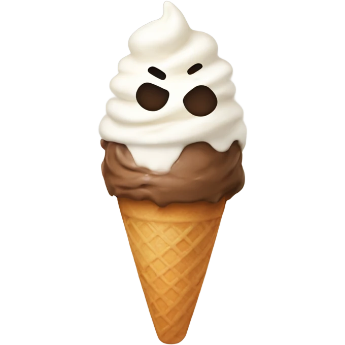 Ice cream on a cone with a happy face and hands and feet emoji