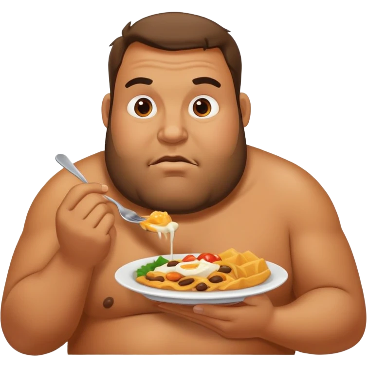 a big guy with a food emoji