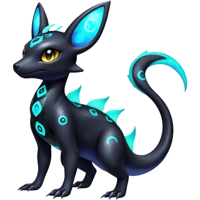 Nebulae Salandit-Umbreon-Fakémon-hybrid-creature (full body)  emoji