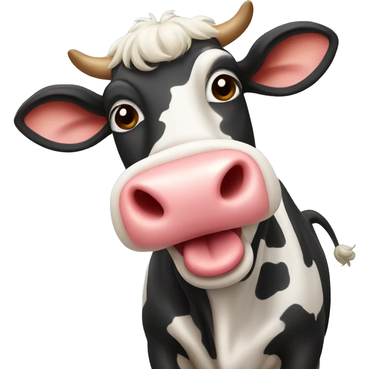 cow with tongue out emoji