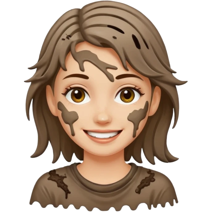 white girl with mud on her  emoji