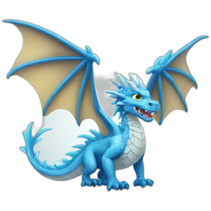 Ice dragon with open wings emoji