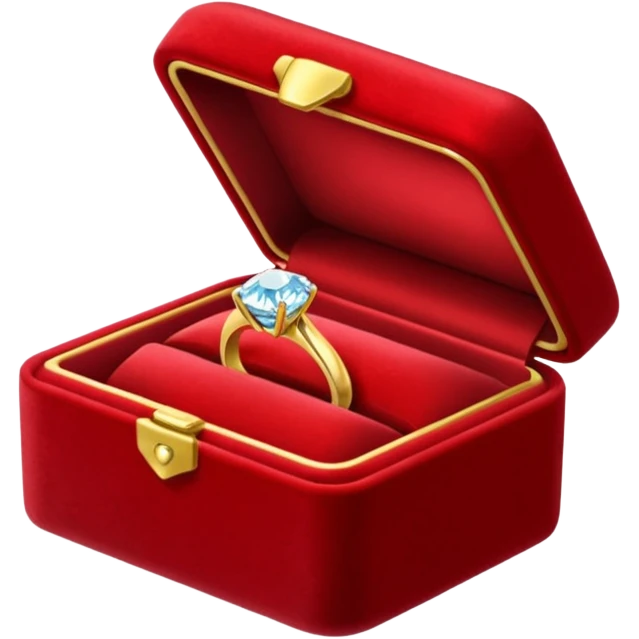 diamond jewelry ring in a red jewelry box emoji