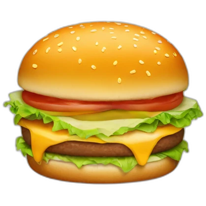 burger with a sad face emoji