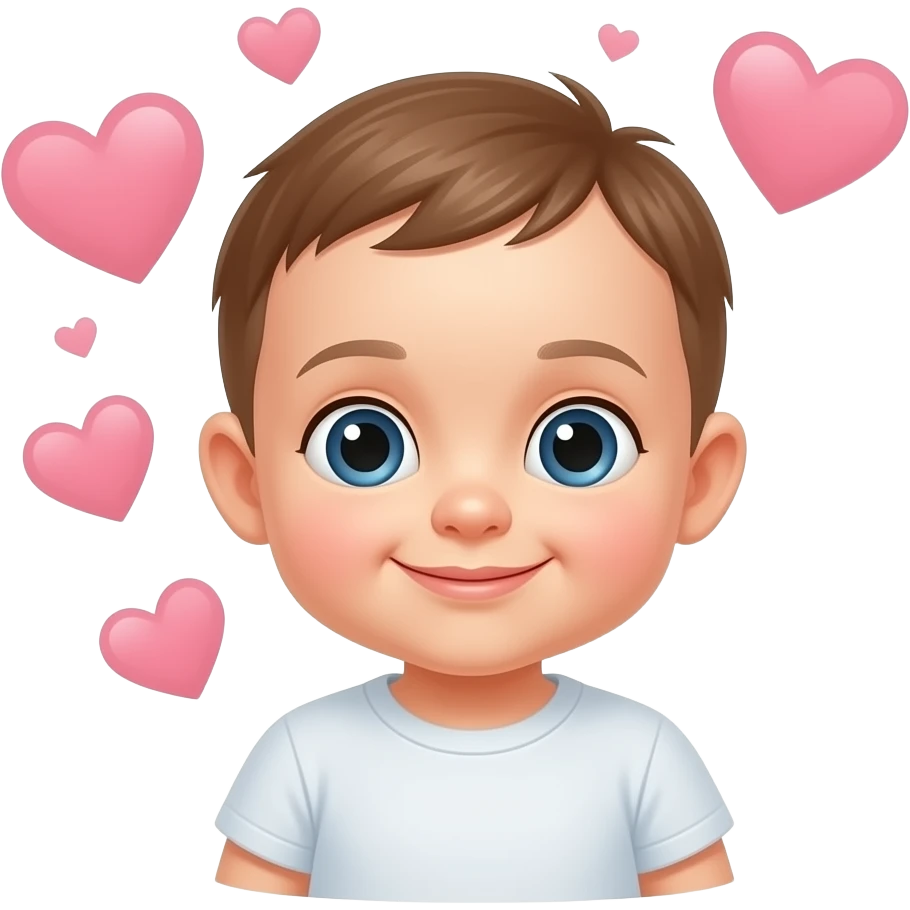 Baby with hearts emoji