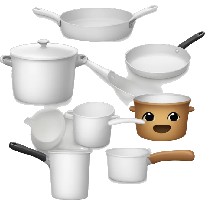 White pots and pans emoji
