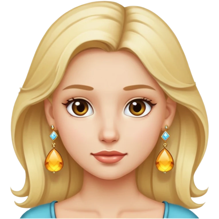 blonde girl with earrings portrait emoji
