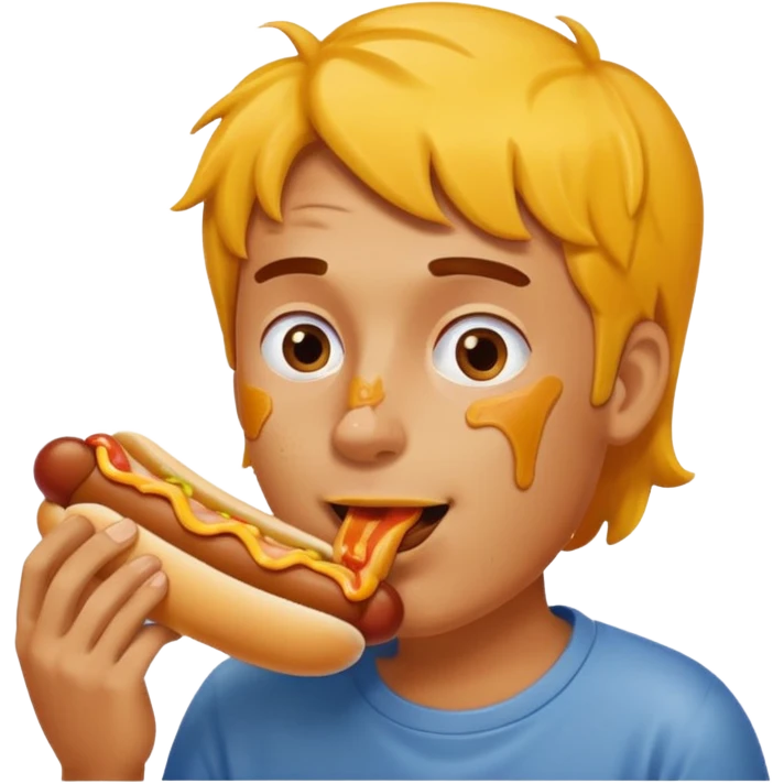 Guy eating hotdog emoji