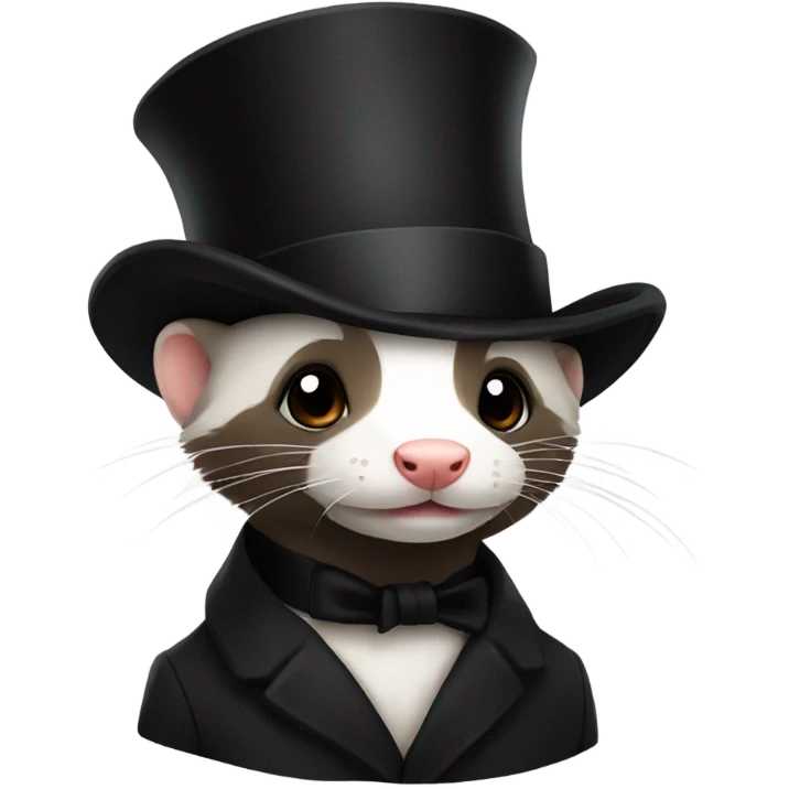 Ferret with top hat emoji