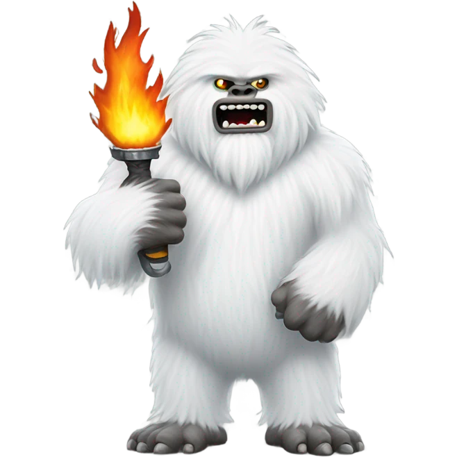 Yeti with flamethrower emoji