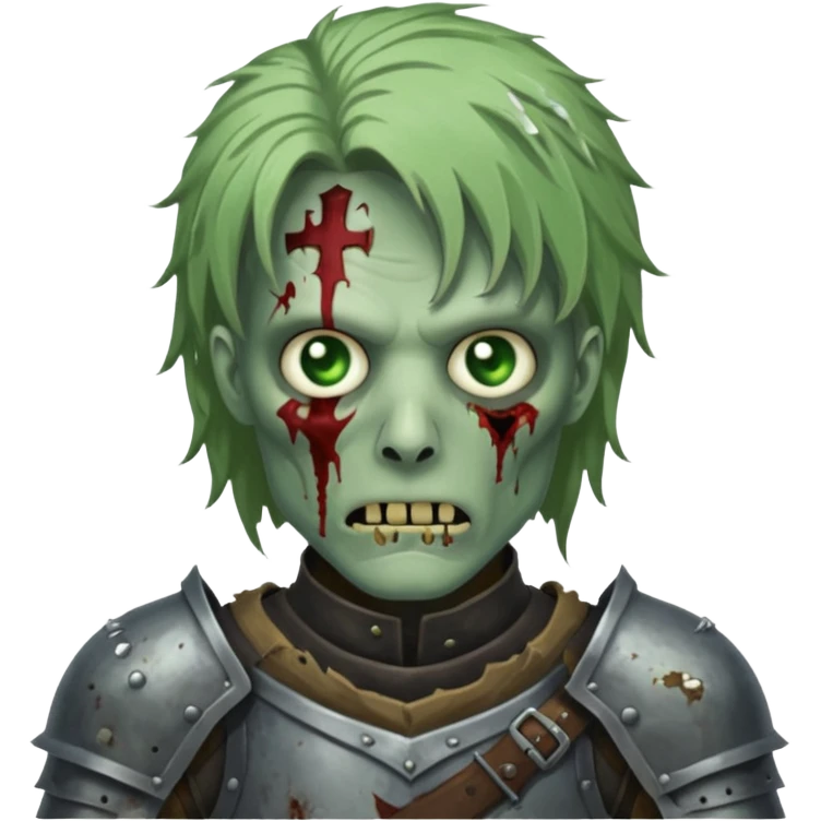 zombie knight with hair emoji