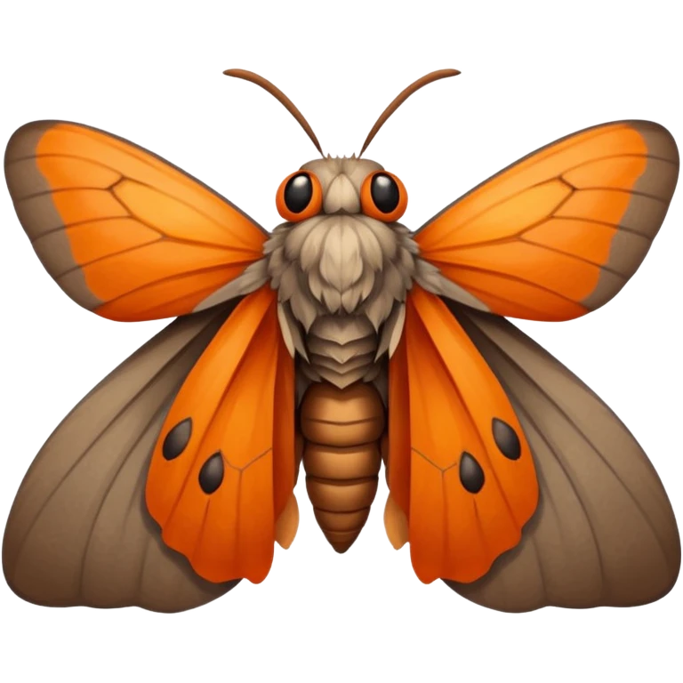 a moth head (just the Head) with orange antennas, slightly brown head emoji