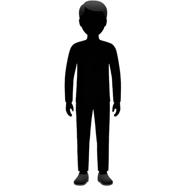 Minimalistic flat vector icon, iOS style, thin black outline on white background. Person silhouette. Black, completely monochrome, matte.  emoji